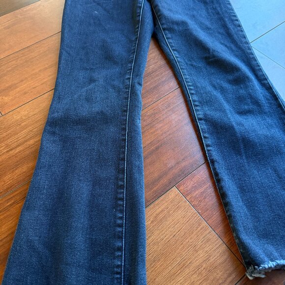 Everlane Stretch Slim Bootcut Raw Hem Dark Wash Jeans Size 26 - Picture 7 of 7